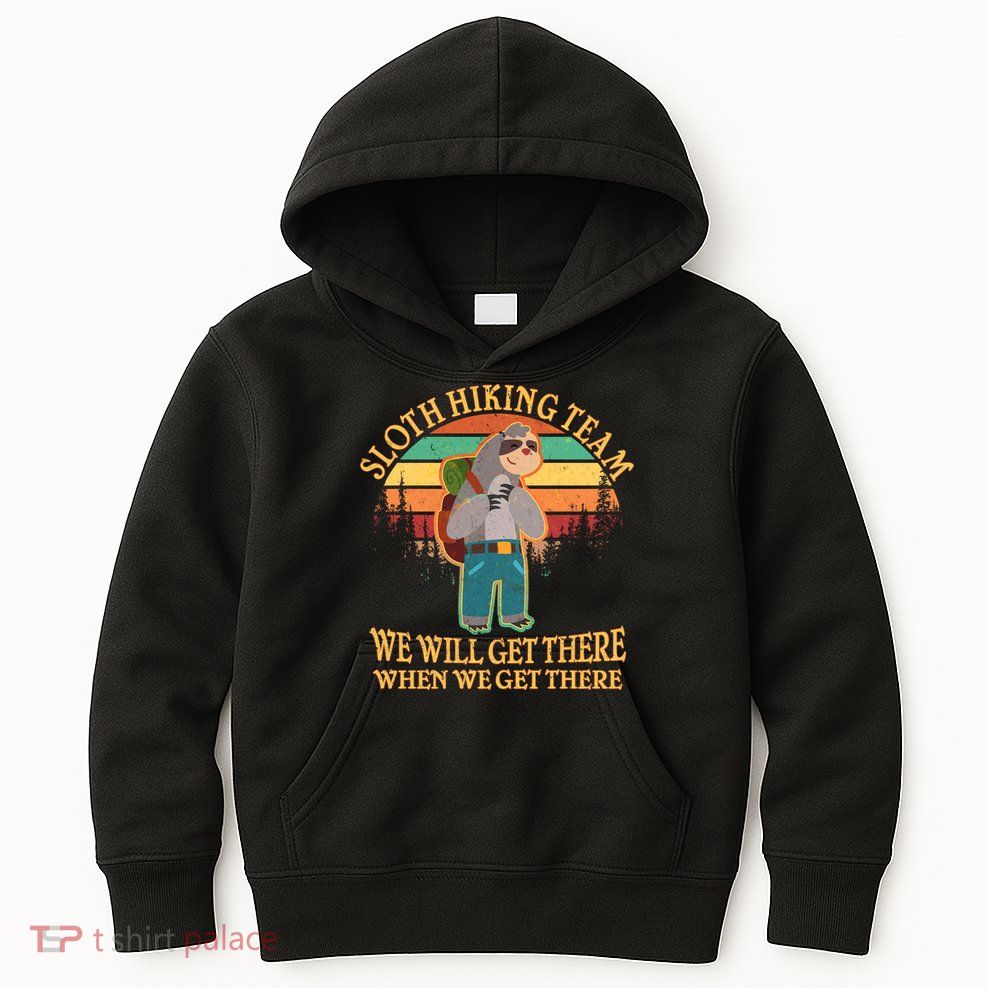 Sloth Hiking Team Kids Hoodie
