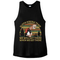 Sloth Hiking Team We Will Get There When We Get There Ladies PosiCharge Tri-Blend Wicking Tank