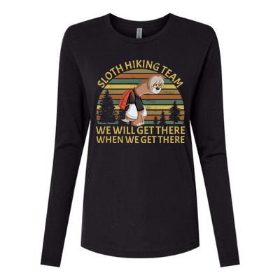 Sloth Hiking Team We Will Get There When We Get There Womens Cotton Relaxed Long Sleeve T-Shirt