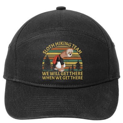 Sloth Hiking Team We Will Get There When We Get There 7-Panel Snapback Hat