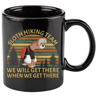 Sloth Hiking Team We Will Get There When We Get There 11oz C Handle Ceramic Mug