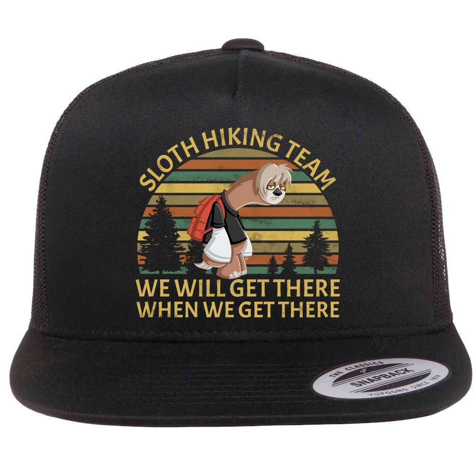 Sloth Hiking Team We Will Get There When We Get There Flatbill Hat