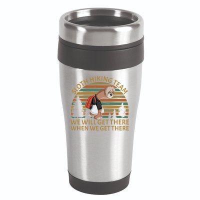 Sloth Hiking Team We Will Get There When We Get There 16oz Travel Tumbler