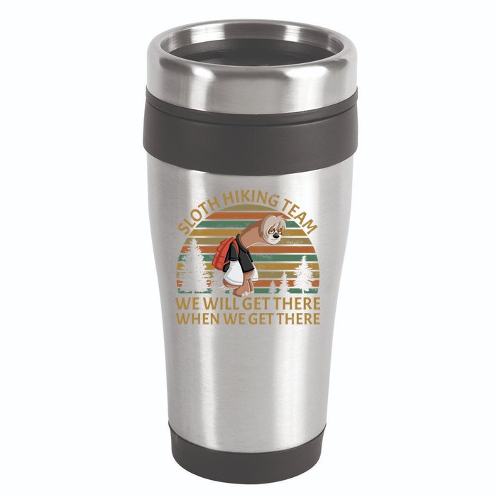Sloth Hiking Team We Will Get There When We Get There 16oz Travel Tumbler