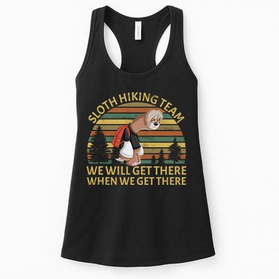 Sloth Hiking Team We Will Get There When We Get There Womens Tank Top