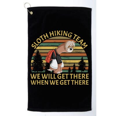Sloth Hiking Team We Will Get There When We Get There Golf Towel