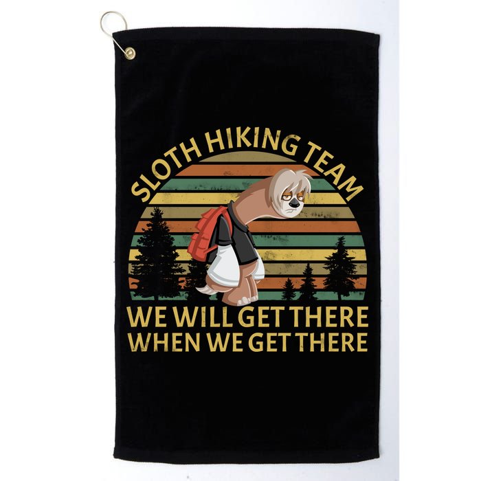 Sloth Hiking Team We Will Get There When We Get There Golf Towel