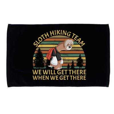 Sloth Hiking Team We Will Get There When We Get There Microfiber Hand Towel
