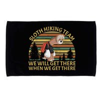 Sloth Hiking Team We Will Get There When We Get There Microfiber Hand Towel