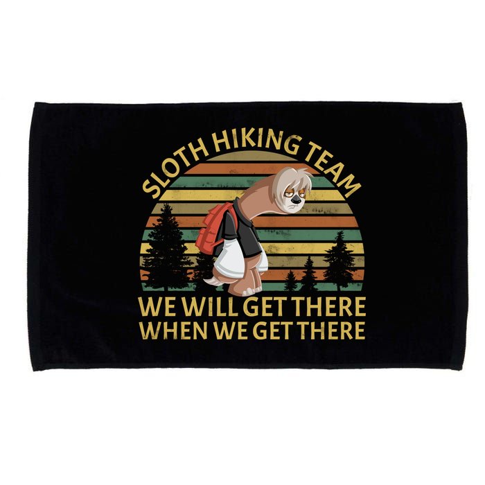 Sloth Hiking Team We Will Get There When We Get There Microfiber Hand Towel