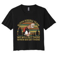 Sloth Hiking Team We Will Get There When We Get There Crop Top