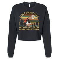 Sloth Hiking Team We Will Get There When We Get There Cropped Pullover Crew