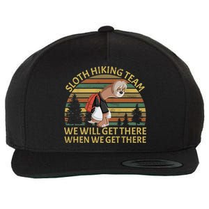 Sloth Hiking Team We Will Get There When We Get There Wool Snapback Cap