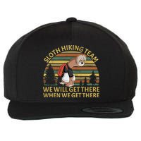 Sloth Hiking Team We Will Get There When We Get There Wool Snapback Cap