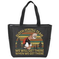 Sloth Hiking Team We Will Get There When We Get There Zip Tote Bag