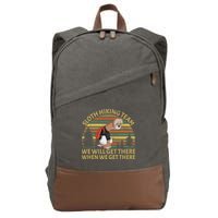 Sloth Hiking Team We Will Get There When We Get There Cotton Canvas Backpack