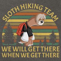 Sloth Hiking Team We Will Get There When We Get There Cotton Canvas Backpack