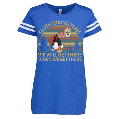 Sloth Hiking Team We Will Get There When We Get There Enza Ladies Jersey Football T-Shirt