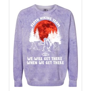 Sloth Hiking Team Will Get We There Funny Camping Colorblast Crewneck Sweatshirt