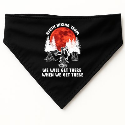 Sloth Hiking Team Will Get We There Funny Camping USA-Made Doggie Bandana