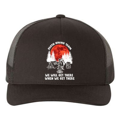 Sloth Hiking Team Will Get We There Funny Camping Yupoong Adult 5-Panel Trucker Hat