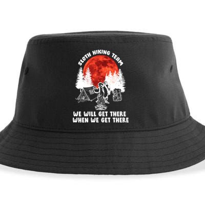Sloth Hiking Team Will Get We There Funny Camping Sustainable Bucket Hat