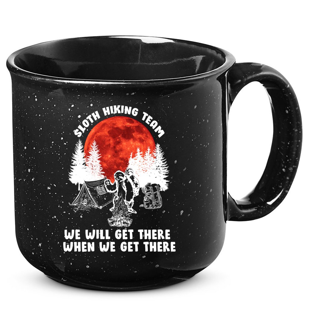 Sloth Hiking Team Will Get We There Funny Camping 15oz Campfire Ceramic Mug