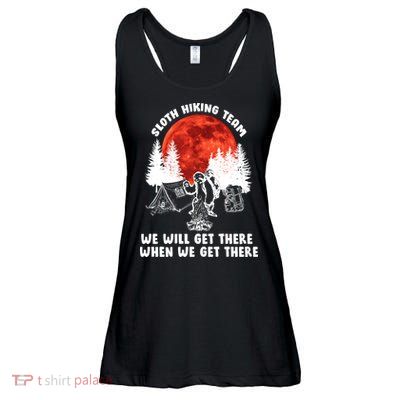 Sloth Hiking Team Will Get We There Funny Camping Ladies Essential Flowy Tank
