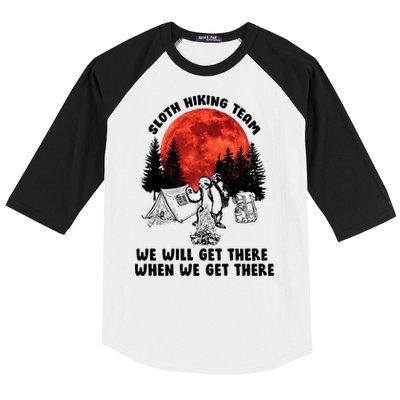 Sloth Hiking Team Will Get We There Funny Camping Baseball Sleeve Shirt