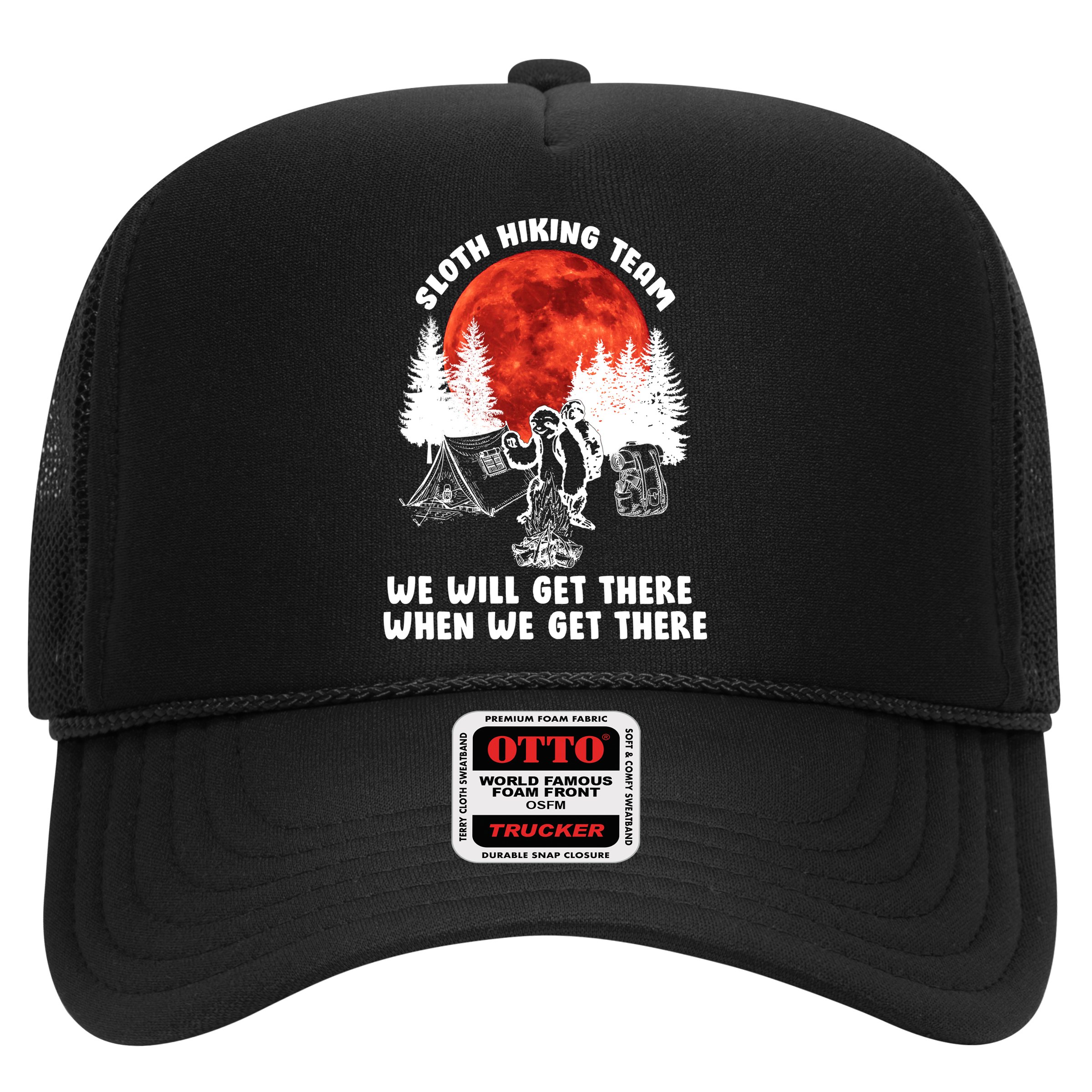 Sloth Hiking Team Will Get We There Funny Camping Hat