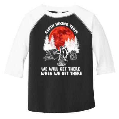Sloth Hiking Team Will Get We There Funny Camping Toddler Fine Jersey T-Shirt