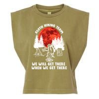Sloth Hiking Team Will Get We There Funny Camping Garment-Dyed Women's Muscle Tee