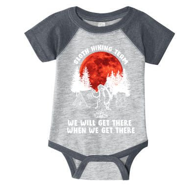 Sloth Hiking Team Will Get We There Funny Camping Infant Baby Jersey Bodysuit