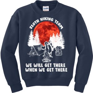 Sloth Hiking Team Will Get We There Funny Camping Kids Sweatshirt