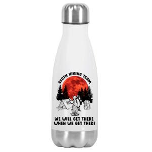 Sloth Hiking Team Will Get We There Funny Camping Stainless Steel Insulated Water Bottle