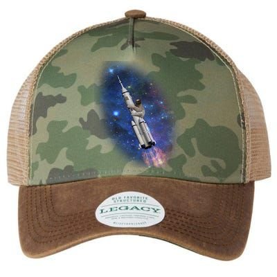 Sloth In Space Rocket ship Legacy Tie Dye Trucker Hat