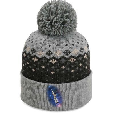 Sloth In Space Rocket ship The Baniff Cuffed Pom Beanie