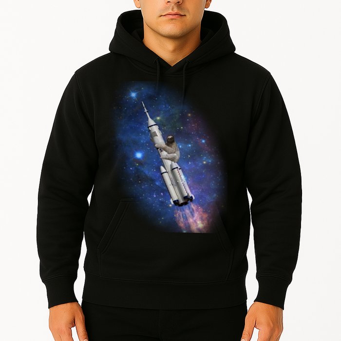 Sloth In Space Rocket ship Hoodie