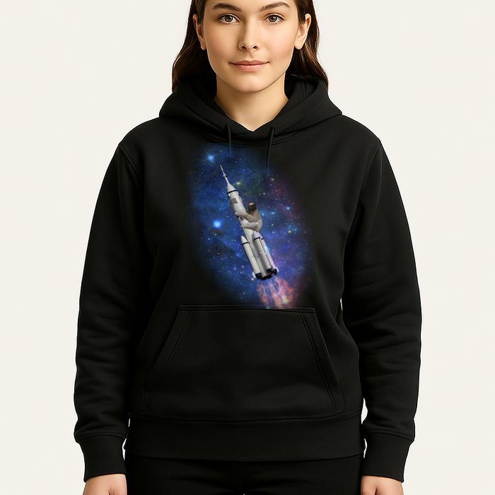 Sloth In Space Rocket ship Hoodie