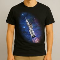 Sloth In Space Rocket ship T-Shirt