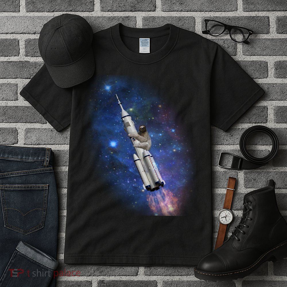 Sloth In Space Rocket ship Tall T-Shirt