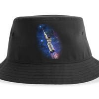 Sloth In Space Rocket ship Sustainable Bucket Hat