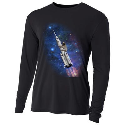 Sloth In Space Rocket ship Cooling Performance Long Sleeve Crew