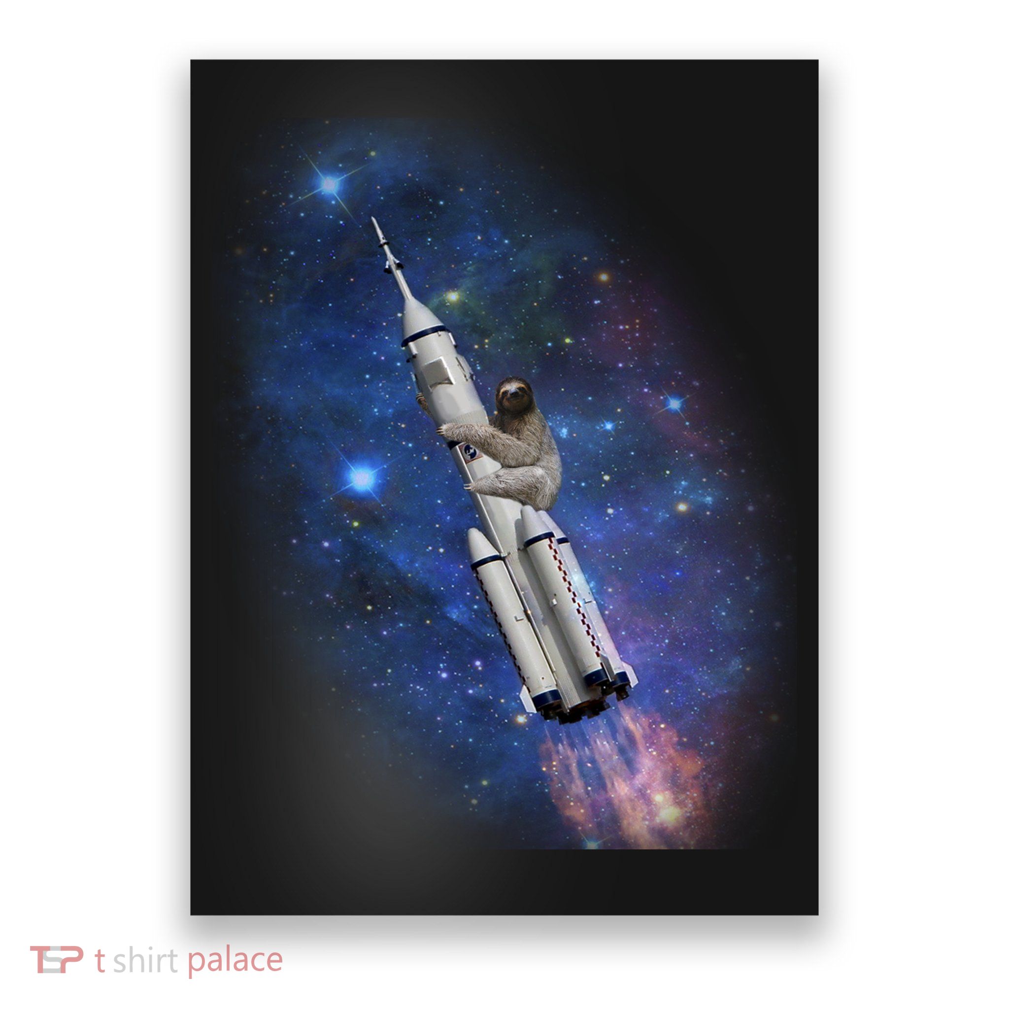 Sloth In Space Rocket ship Poster