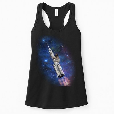 Sloth In Space Rocket ship Womens Tank Top