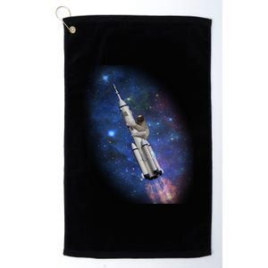 Sloth In Space Rocket ship Platinum Collection Golf Towel