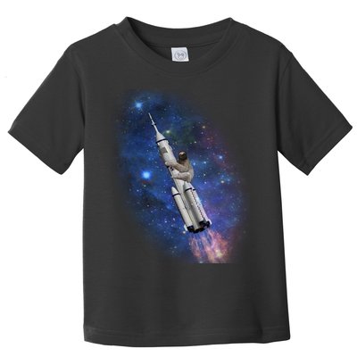 Sloth In Space Rocket ship Toddler T-Shirt
