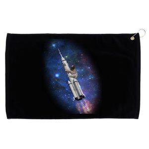 Sloth In Space Rocket ship Grommeted Golf Towel