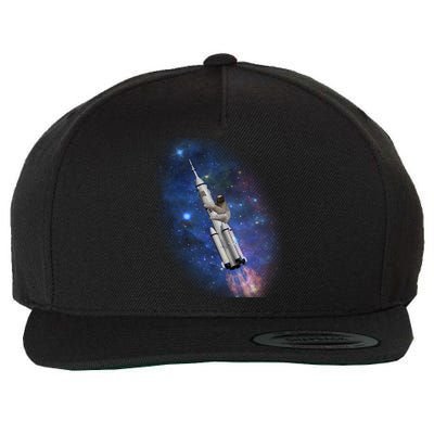 Sloth In Space Rocket ship Wool Snapback Cap