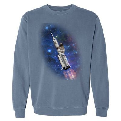 Sloth In Space Rocket ship Garment-Dyed Sweatshirt